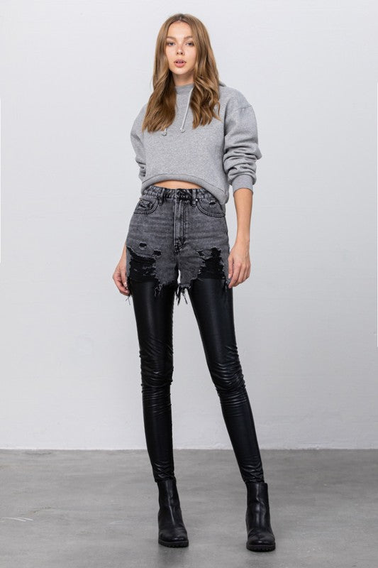 Alter-Ego High Rise Leather Combo Pants