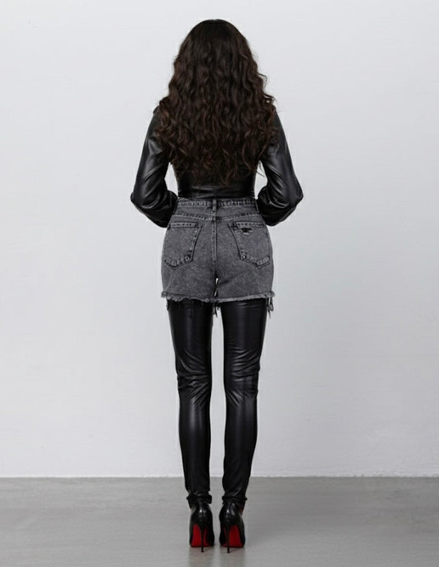 Alter-Ego High Rise Leather Combo Pants