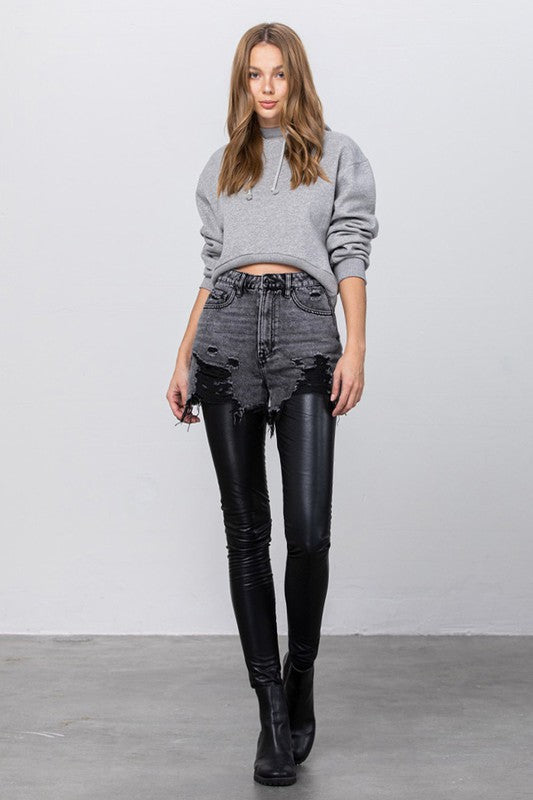 Alter-Ego High Rise Leather Combo Pants