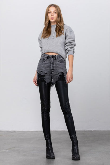 Alter-Ego High Rise Leather Combo Pants