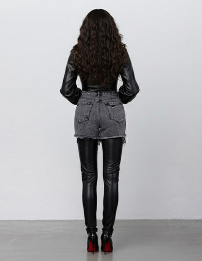 Alter-Ego High Rise Leather Combo Pants
